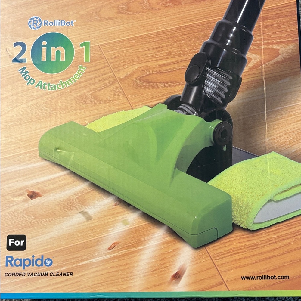ROLLIBOT 2-in-1 Vacuum Floor Tool Mop Attachment - Blue Accents - Picture 8 of 8